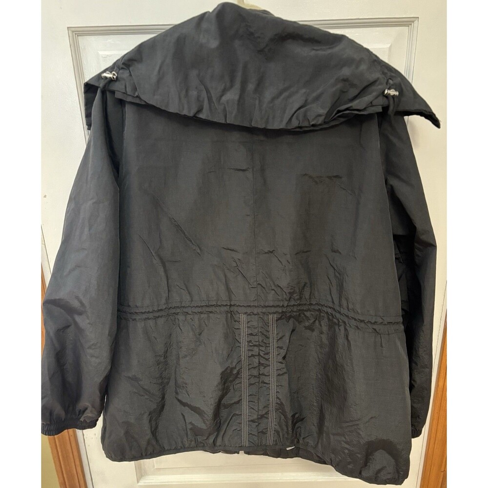 Laundry By Shelli Segal Jacket Black Lightweight Raincoat Pockets See Note Size - Picture 4 of 12